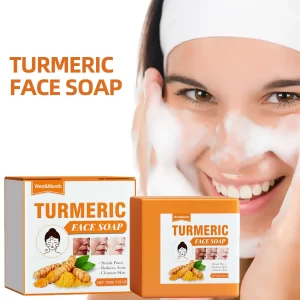 Sabonete de limpeza de cúrcuma, reparação facial.